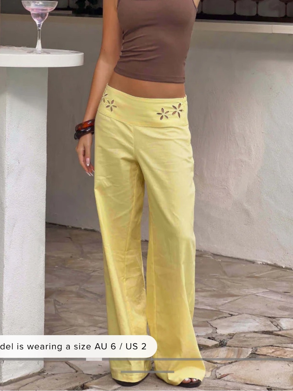 Alamara Yellow Floral Detail Wide Leg Pants - Picture 6 of 7